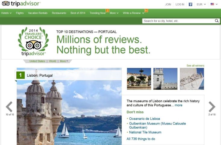 Tres cidades do Eixo Atlántico: Porto, Viana do Castelo e Braga no top 10 de cidades recomendadas en Portugal polo portal de Viaxes TripAdvisor