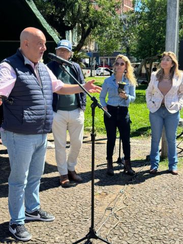 Inaugurada a exposição sobre o Projeto Fronteira da Paz Sustentável na Praça Internacional, entre as cidades de Rivera (Uruguai) e Santana do Livramento (Brasil)