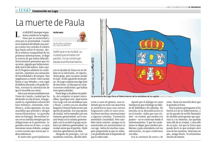 Las ciudades del Eixo Atlántico expresan sus condolencias tras el fallecimiento de la alcaldesa de Lugo, Paula Alvarellos