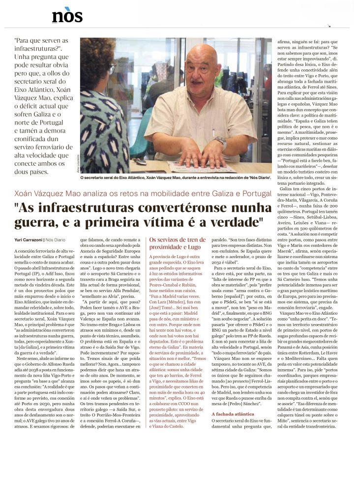 "As administracións converteron as infraestruturas nunha guerra, e a primeira vítima é a verdade"