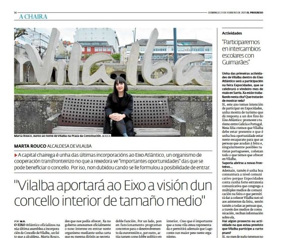 "Vilalba aportará ao Eixo a visão de uma Câmara Municipal interior de tamanho meio"