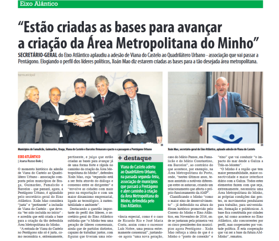 “Estão criadas as bases para avançar a criação da Área Metropolitana do Minho”