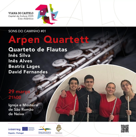 El Arpen Quartett inaugura el Ciclo Sons do Caminho con un concierto en la Igreja e Mosteiro de São Romão do Neiva