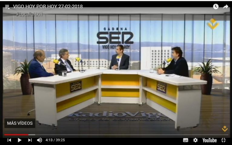 Martín F. Prado, Paulo Ramalho e Luís Domínguez explicam a colocação em marcha da Agenda Urbana do Eixo no programa mensal da Rádio Vigo e Localia